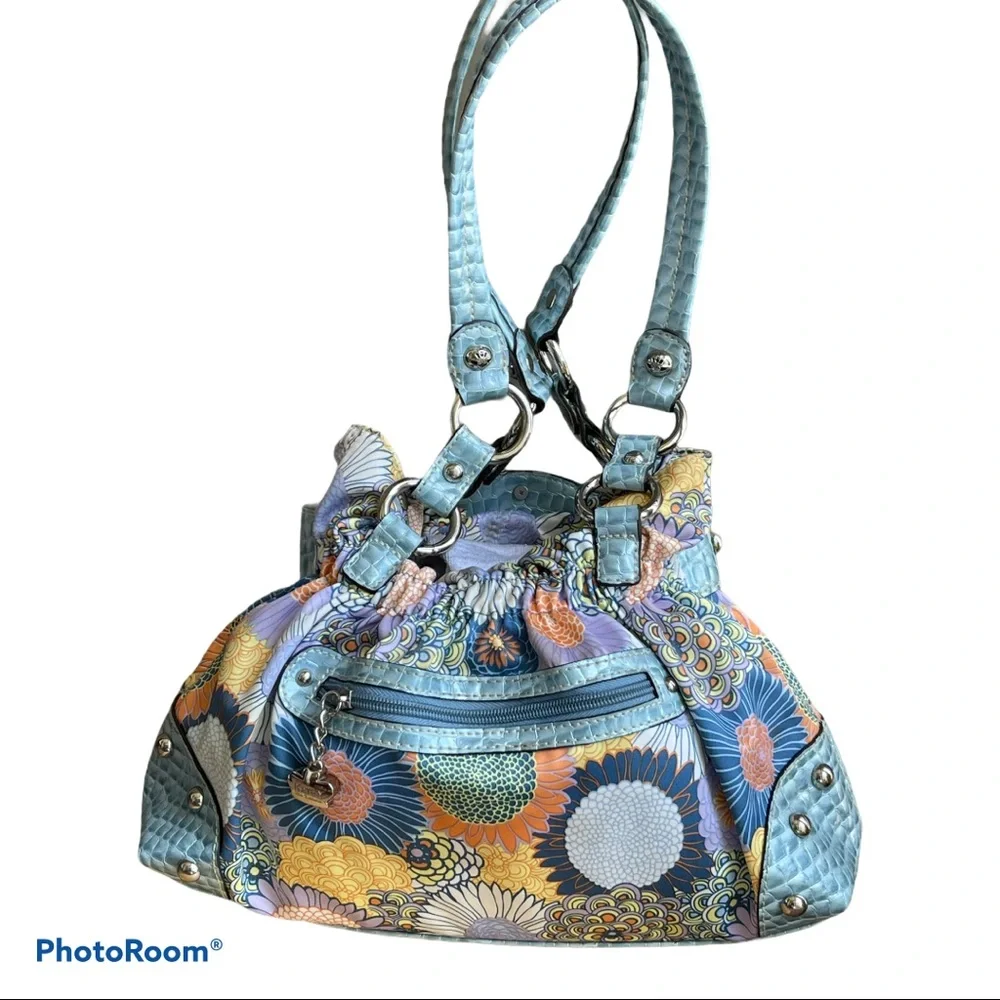 Kathy Van Zeeland Multi color Floral Handbag